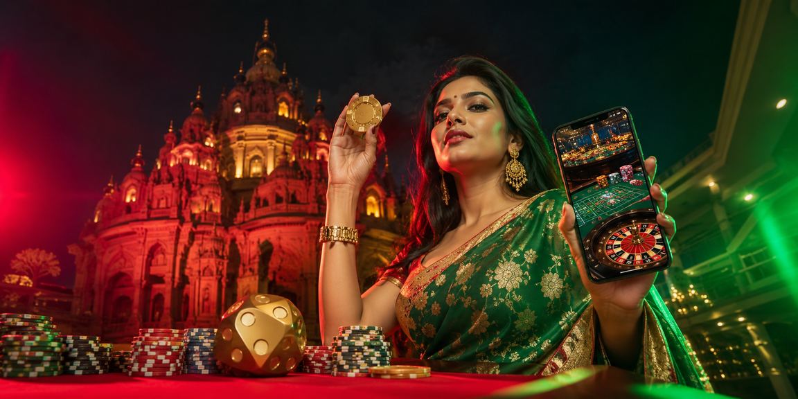 বাংলাদেশি ক্যাসিনো মোবাইল অ্যাপের একটি দৃশ্য, লাল-সবুজ রঙের থিম সহ